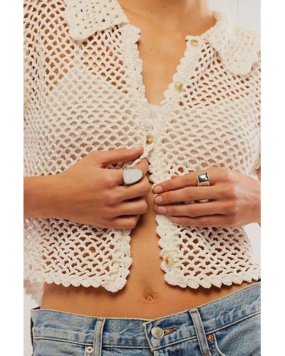 Free People Lily Crochet Top - White