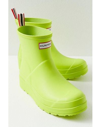 HUNTER Play Short Wellies At Free People In Acid Green, Size: Us 8