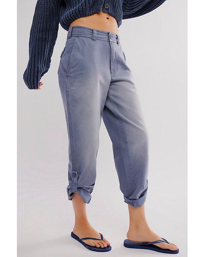 Free People Cleo Washed Chino - Blue