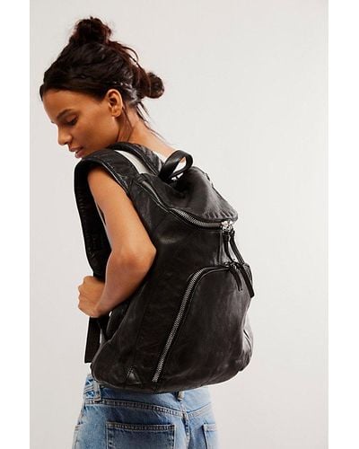Free People Seraphina Leather Backpack - Black