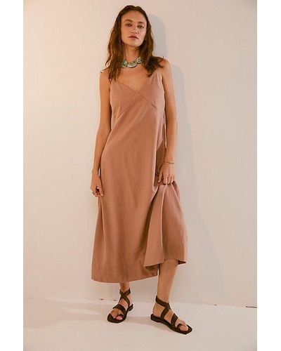 Free People Emmers Linen Midi - Natural