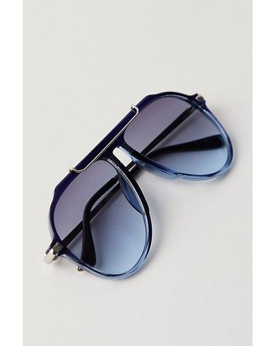 Free People Ventura Oversized Aviator Sunglasses - Blue