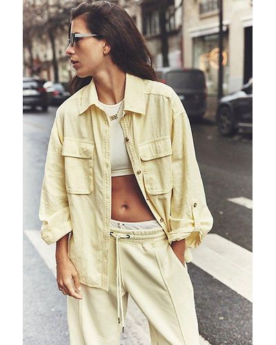 Free People Made For Sun Linen Shirt - Yellow