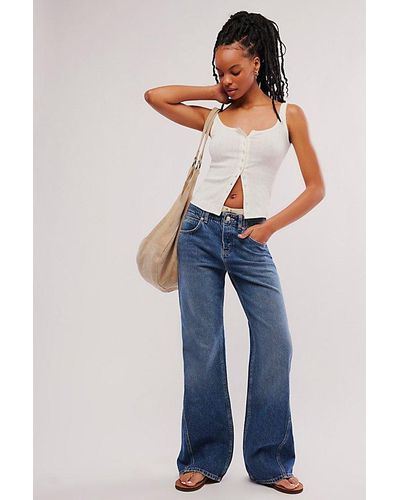 Free People Expert Advice Flare Jeans - Blue