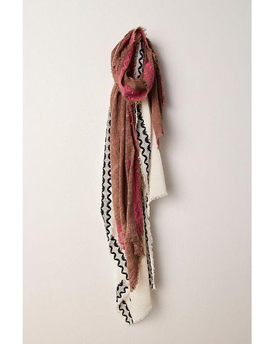 Free People Santa Rosa Embroidered Scarf - Natural