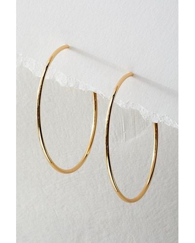 Free People 14k Gold Plated Omega Hoops - Blue