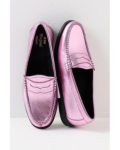 Free People G. H. Bass Whitney Metallic Loafers - Pink