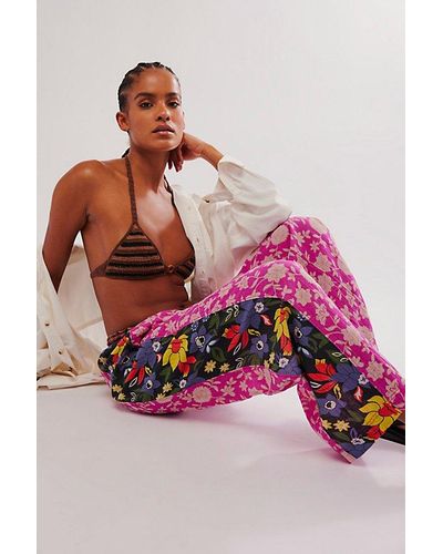 Free People Hudson Canyon Printed Trousers - Pink