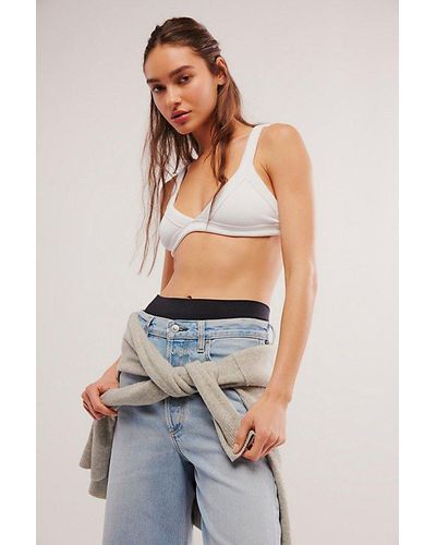 Free People All Day Rib Triangle Bralette - White