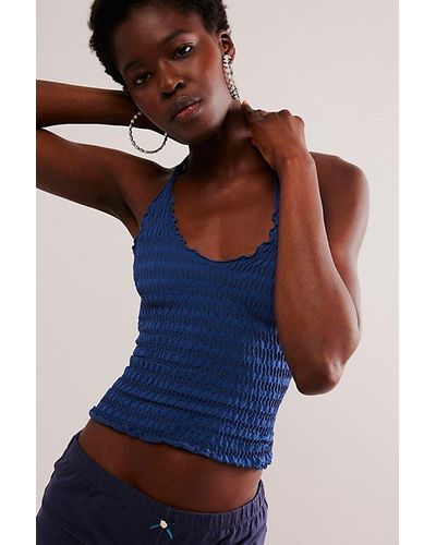 Intimately By Free People Pucker Up Seamless Cami - Blue