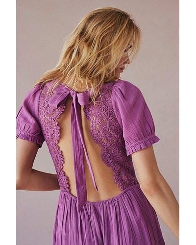 Free People All You Need Is Lace Midi - Purple