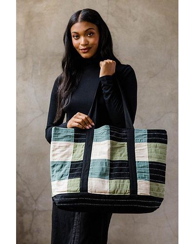 Free People Anchal Checkered Tote - Multicolor