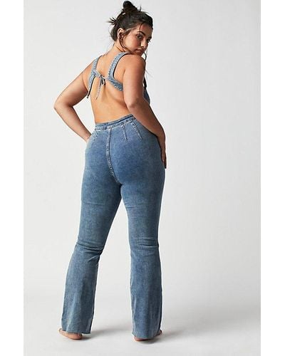 Free People Crvy 2nd Ave One Piece - Blue