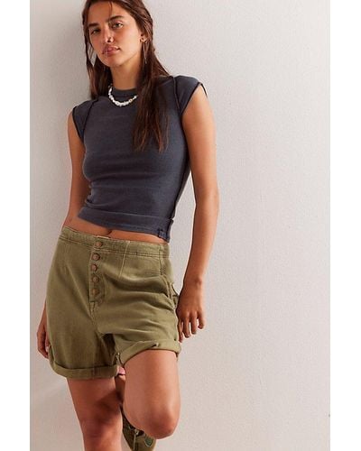 Free People We The Free Osaka Relaxed Shorts - Green
