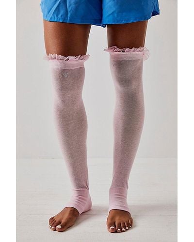 Free People Arebesk Over-the-knee Ruffle Leg Warmers - Pink
