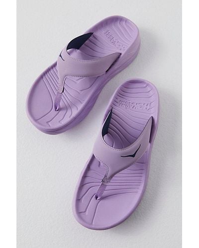 Free People Hoka Ora Recovery Flip Flops - Purple