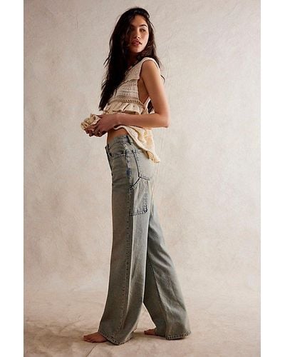 Free People Tinsley Baggy High-rise Jeans - Natural