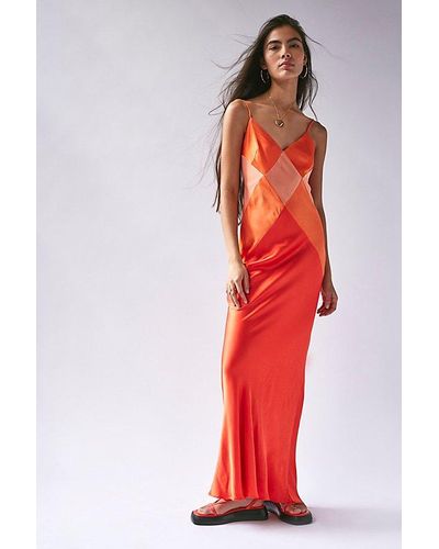 Shona Joy Mia Spliced Maxi Dress At Free People In Red Orange/hibiscus, Size: Us 2