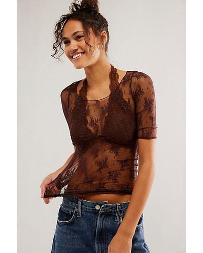 Intimately By Free People Layered In Luxe Tee - Brown