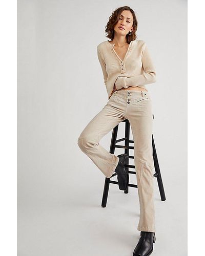 Free People Hit Back Slim Flare Trousers - Multicolour
