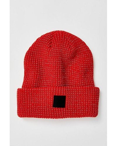 Free People Let's Race Fleece Lined Recycled Yarn Beanie - Red