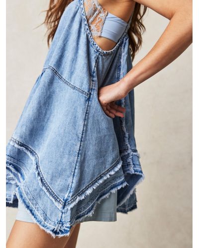 Free People Corinna Denim Tunic - Blue