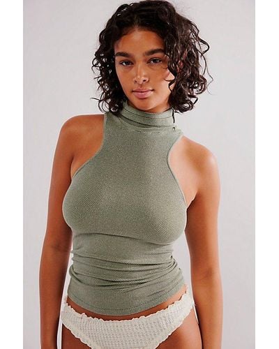 Intimately By Free People Always Ready Seamless Turtleneck Tank Top - Green