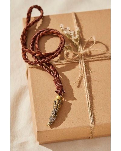 Alkemie Braided Deer Leather Necklace - Gray