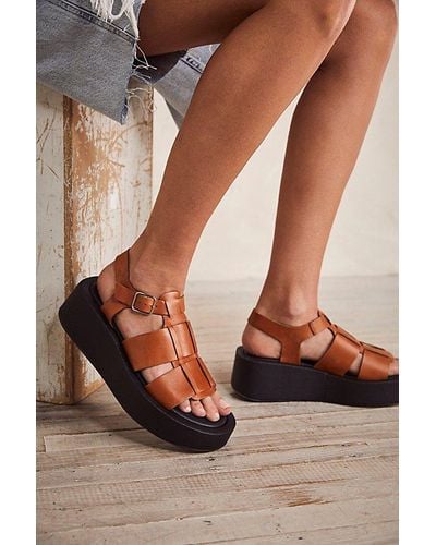 Free People Fisher Wedge Sandals - Brown