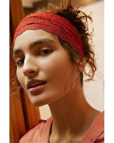 Free People Blairs Lace Soft Headband - Red