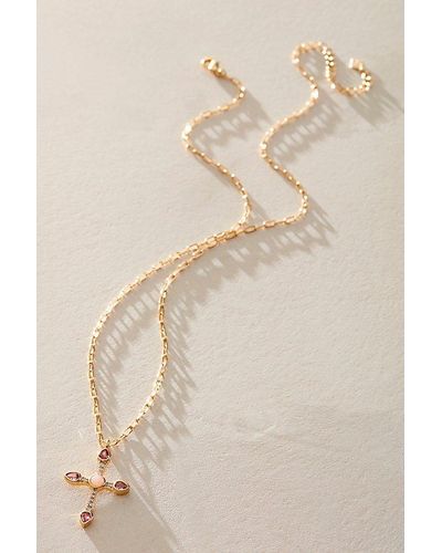 Joy Dravecky Jewelry Camille Cross Necklace - Natural