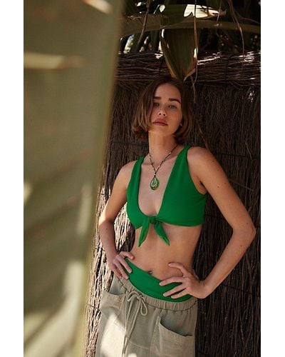 Beach Riot Dallas Ribbed Bikini Top At Free People In Jelly Bean, Size: Small - Green