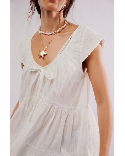 Free People Love Me Smocked Tunic - Natural