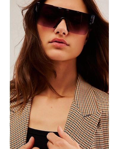Free People River Recycled Shield Sunglasses - Black