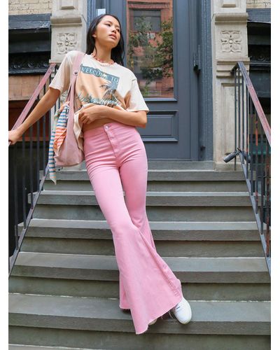 Free People Just Float On Flare Jeans - Pink