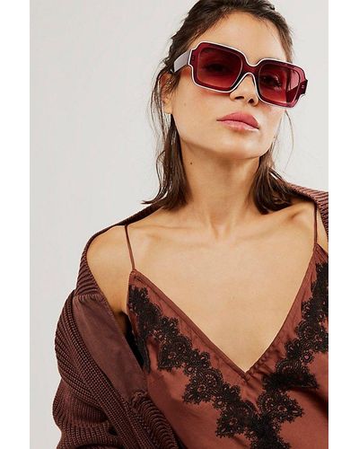 Free People Shadow Side Square Sunglasses - Brown