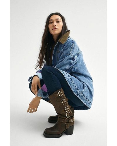 Moto hot sale buckle boots