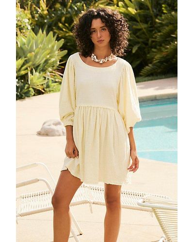 Free People Get Obsessed Babydoll Dress At In Lemonilla, Size: Xs - Green