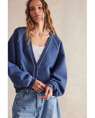 Free People Midnight Cardi At Free People In Midnight Forest Combo, Size: Xs - Blue