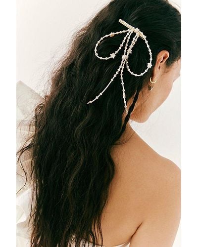Free People Pretty In Pearls Exaggerated Bow - Natural