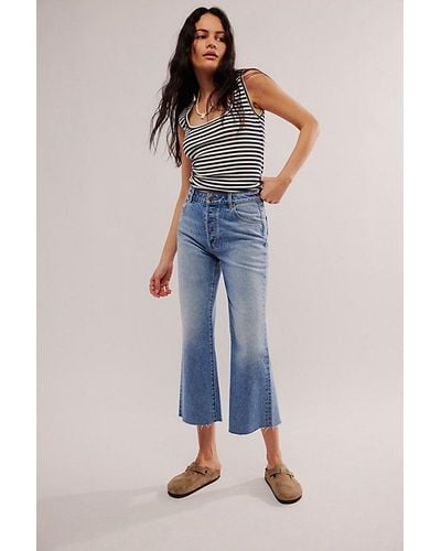 Rolla's Classic Flare Crop Jeans - Blue