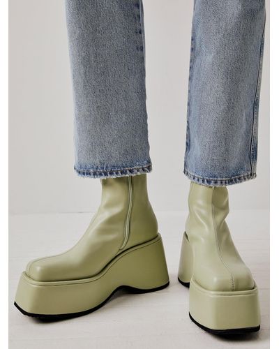 Free People Groove Platform Boots - Green