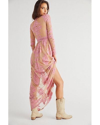 For Love & Lemons Temecula Maxi Dress At Free People In Light Pink, Size: Xs