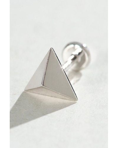 Maria Tash 7Mm Faceted Triangle Threaded Stud - White