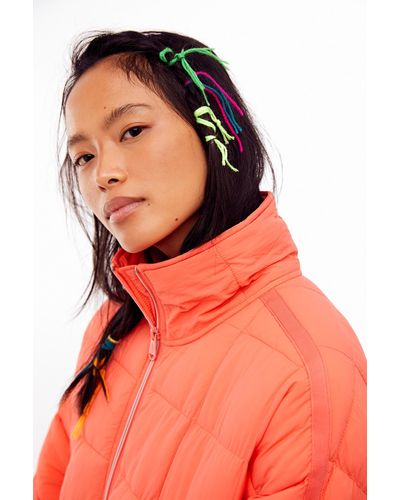 Free People Pippa Packable Puffer Jacket By Fp Movement - Orange
