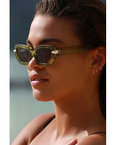 Free People Lucia Recycled Oval Sunnies - Brown