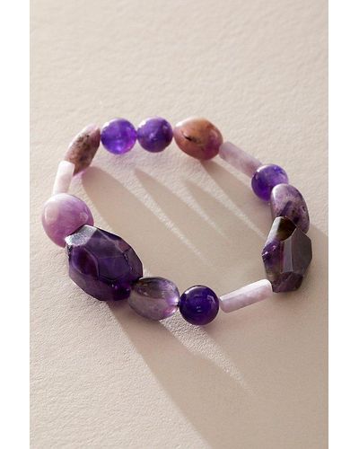 Ariana Ost Raw Stone Bracelet - Purple