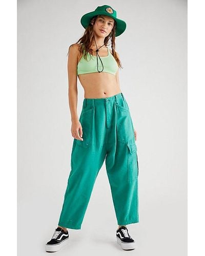 Free People Bay To Breakers Pants At In Golf Green, Size: Xs - Blue