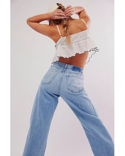 Free People Mother The Half-pipe Flood Jeans - Blue