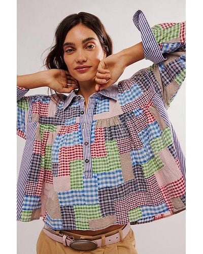 Free People We The Free Hand-patched Quilted Babydoll Top - Multicolor